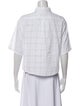 Burberry Brit Plaid Print Three-Quarter Sleeve Button-Up Top