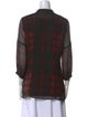 Burberry Brit Silk Plaid Print Button-Up Top