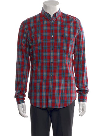 Burberry Brit Plaid Print Long Sleeve Shirt