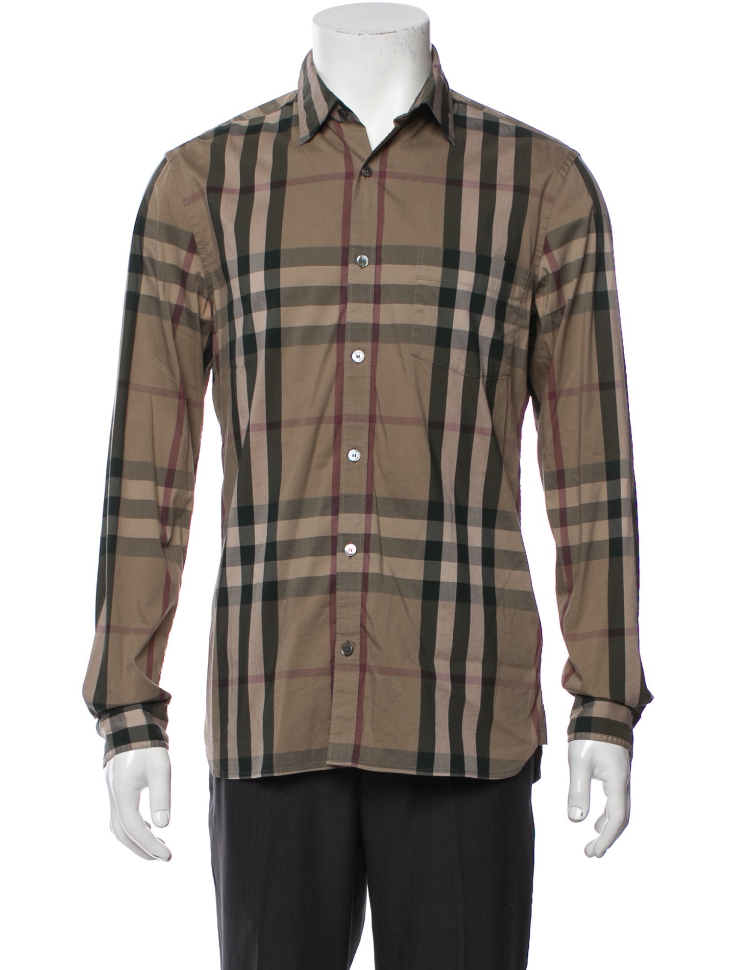Burberry Brit House Check Pattern Long Sleeve Dress Shirt