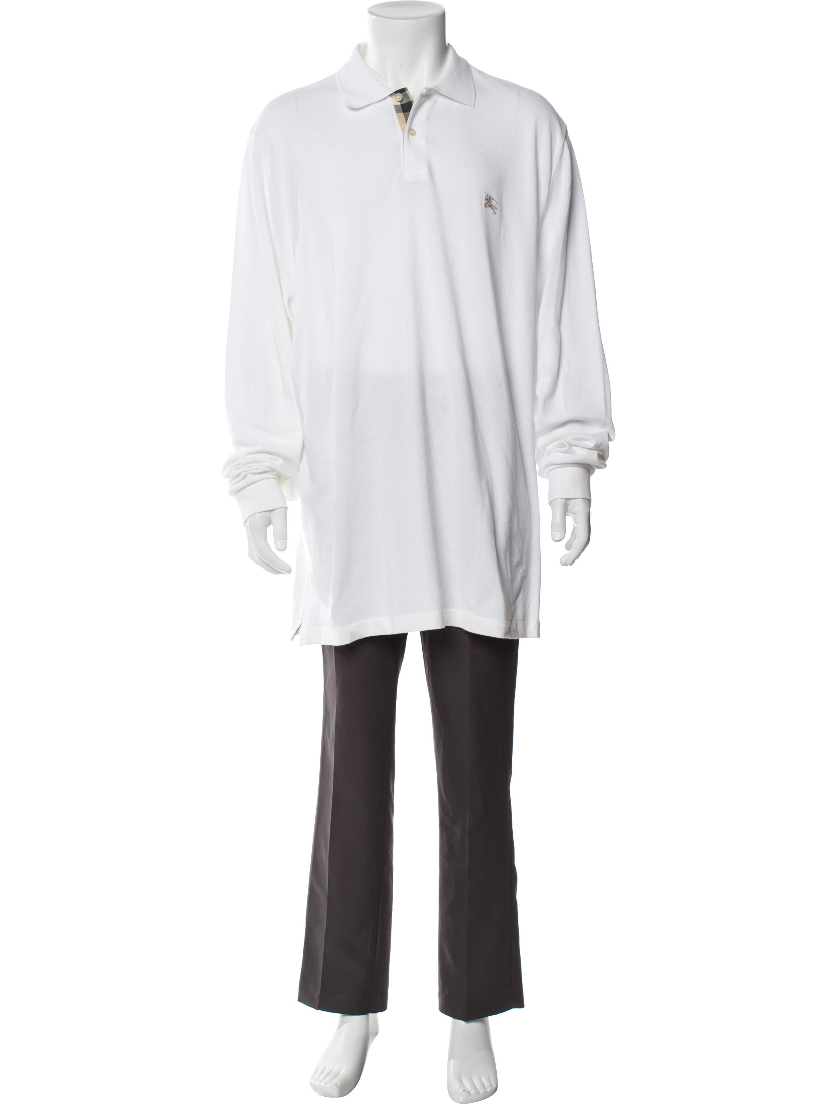 Burberry Brit Nova Check Pattern V-Neck Polo Shirt