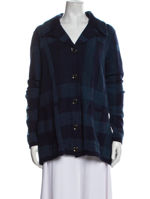 Burberry Brit Wool Plaid Print Jacket
