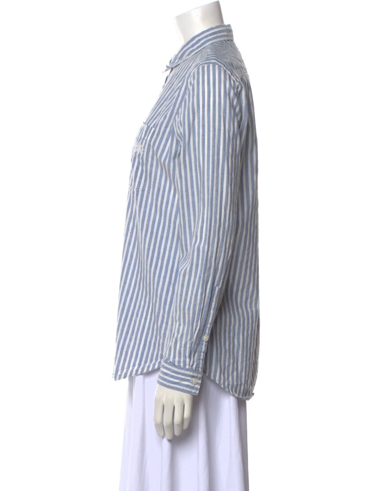 Burberry Brit Striped Long Sleeve Button-Up Top