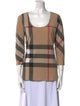 Burberry Brit Plaid Print Scoop Neck Top
