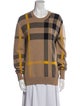 Burberry Brit Plaid Print Crew Neck Sweater