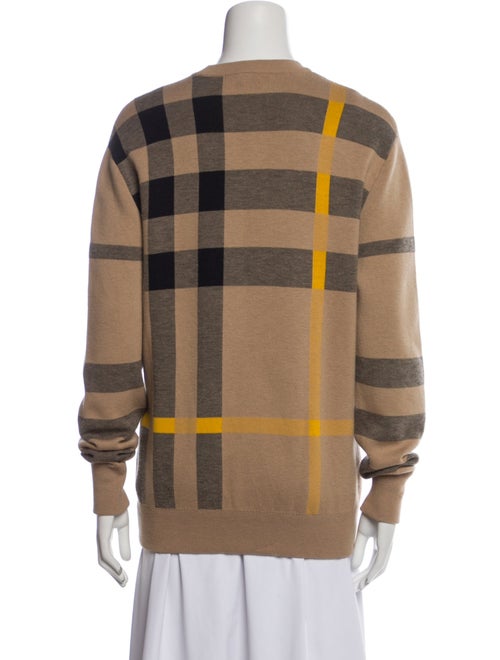 Burberry Brit Plaid Print Crew Neck Sweater