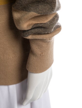 Burberry Brit Plaid Print Crew Neck Sweater