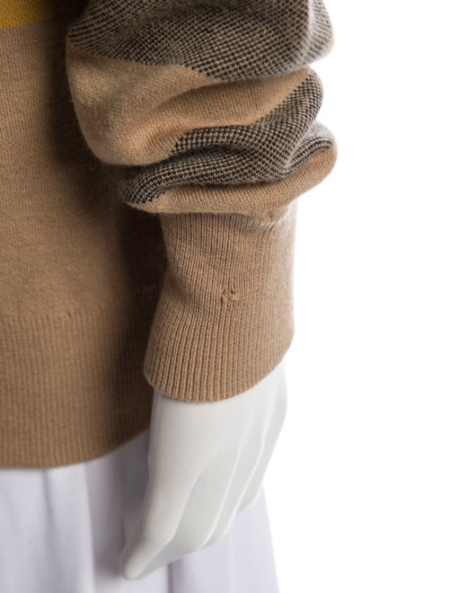 Burberry Brit Plaid Print Crew Neck Sweater