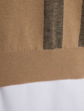 Burberry Brit Plaid Print Crew Neck Sweater