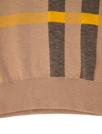 Burberry Brit Plaid Print Crew Neck Sweater