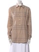 Burberry Brit Plaid Print Long Sleeve Button-Up Top