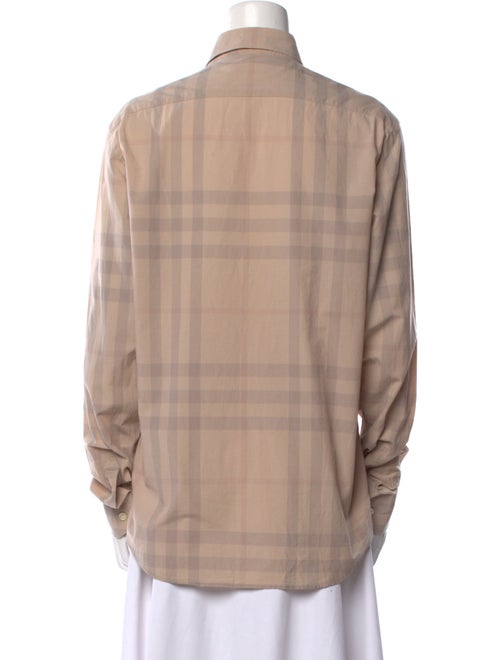 Burberry Brit Plaid Print Long Sleeve Button-Up Top