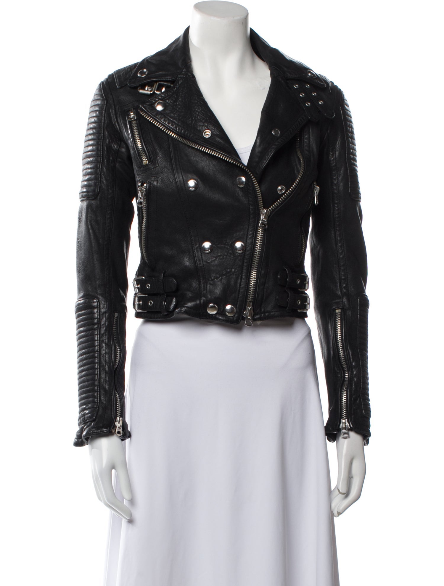 Burberry Brit Lamb Leather Biker Jacket w/ Tags