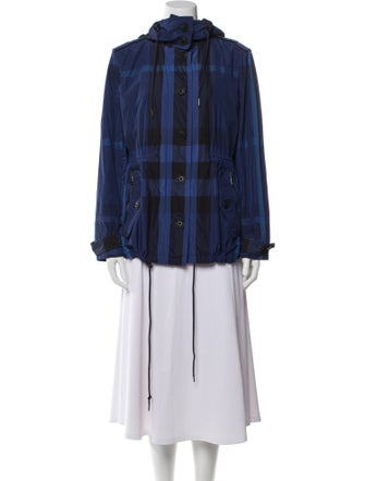 Burberry Brit Nylon Plaid Print Jacket