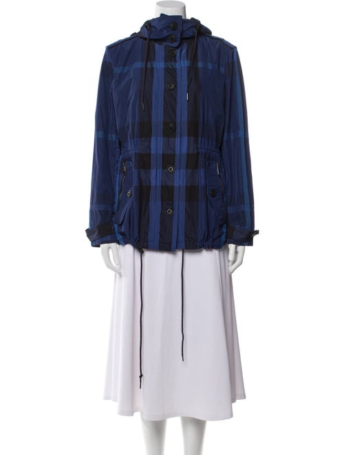 Burberry Brit Nylon Plaid Print Jacket