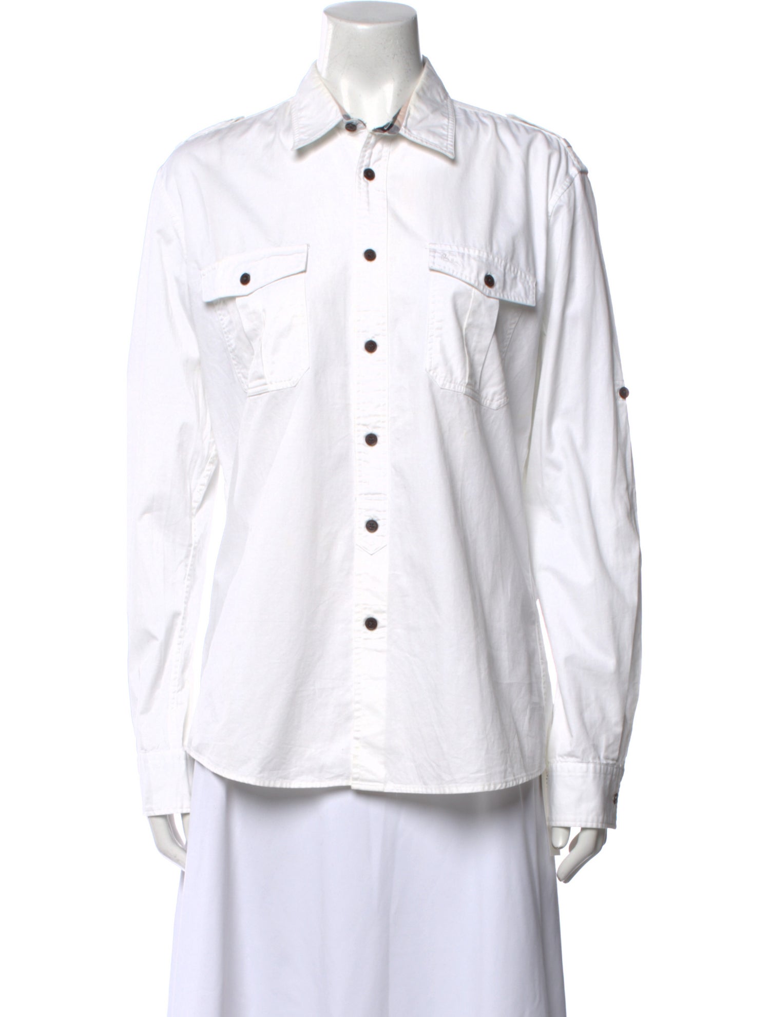 Burberry Brit Long Sleeve Button-Up Top