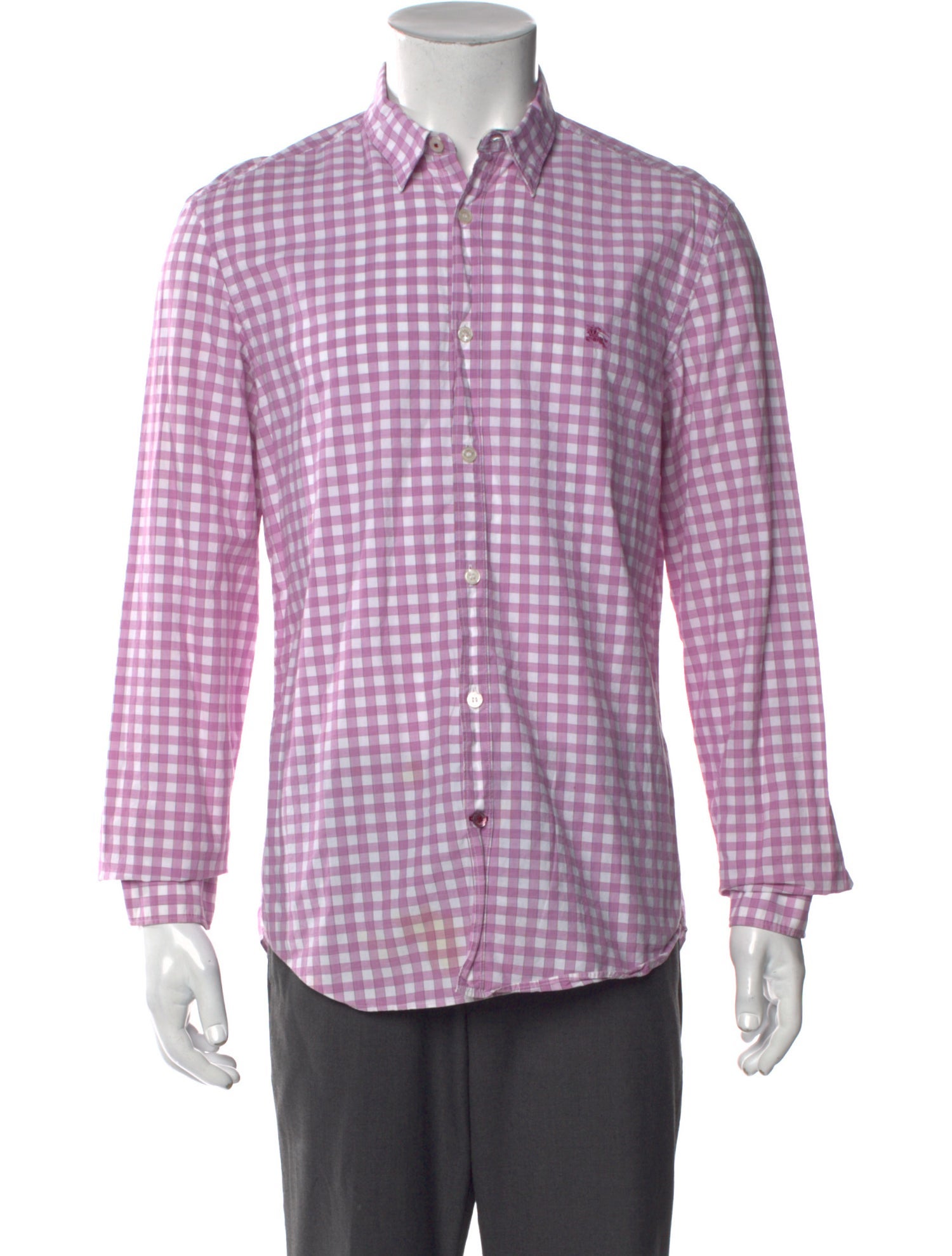 Burberry Brit Plaid Print Long Sleeve Dress Shirt