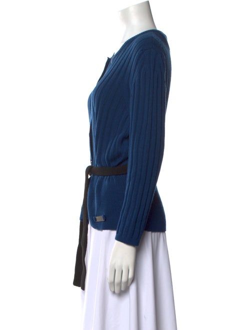 Burberry Brit Merino Wool Crew Neck Button-Up Top