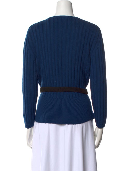 Burberry Brit Merino Wool Crew Neck Button-Up Top