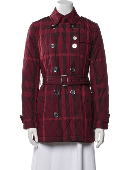 Burberry Brit Plaid Print Trench Coat
