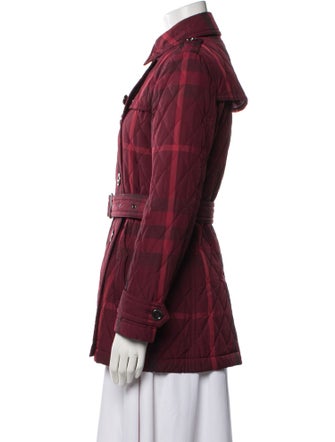 Burberry Brit Plaid Print Trench Coat
