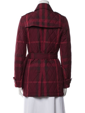 Burberry Brit Plaid Print Trench Coat