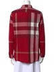 Burberry Brit Plaid Print Long Sleeve Button-Up Top