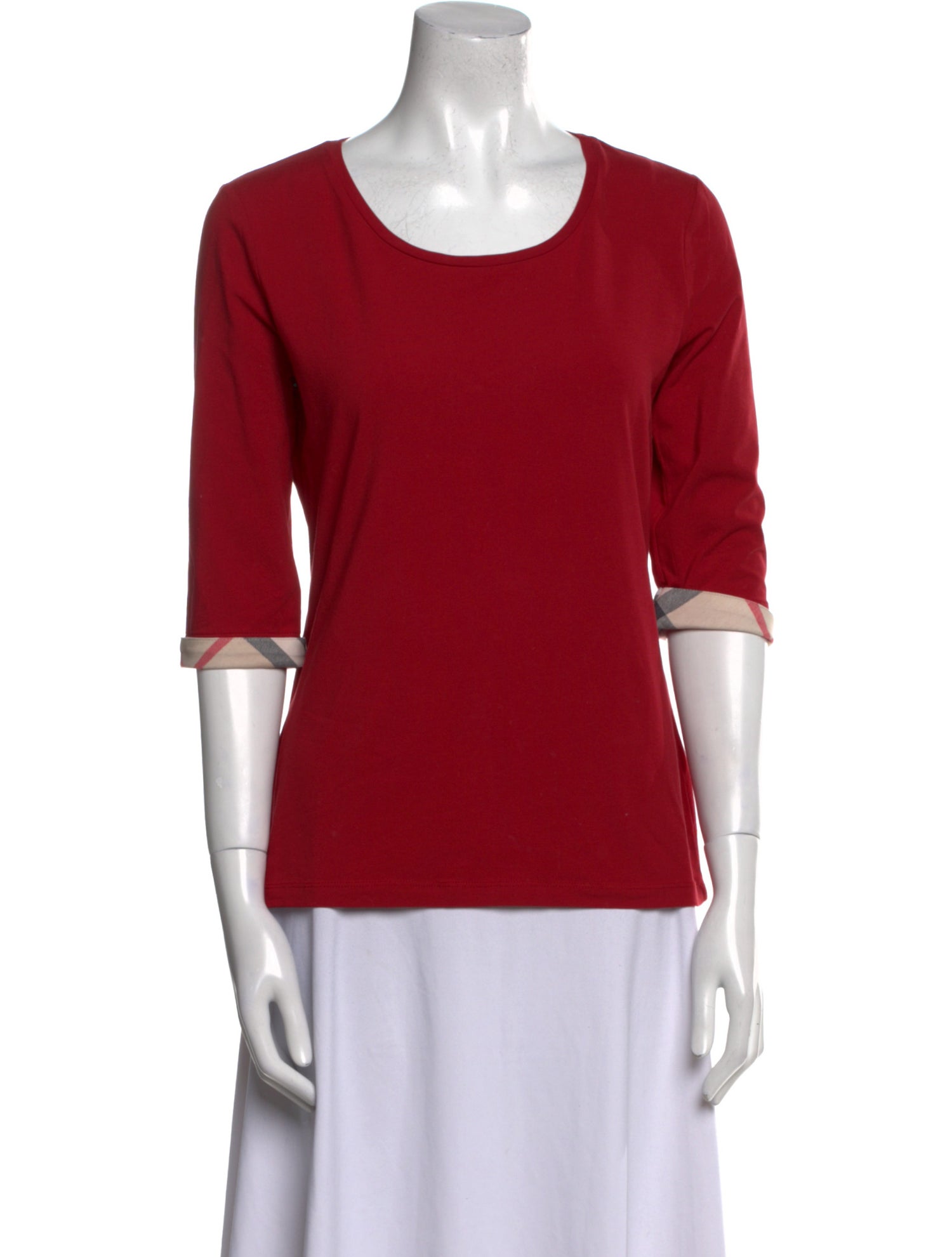 Burberry Brit Scoop Neck Three-Quarter Sleeve T-Shirt