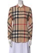 Burberry Brit Plaid Print Long Sleeve Button-Up Top