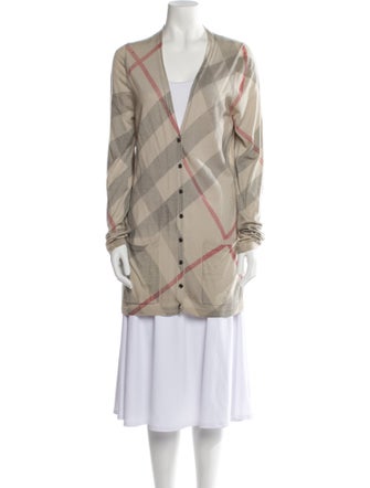 Burberry Brit Merino Wool Plaid Print Sweater