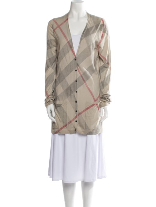 Burberry Brit Merino Wool Plaid Print Sweater