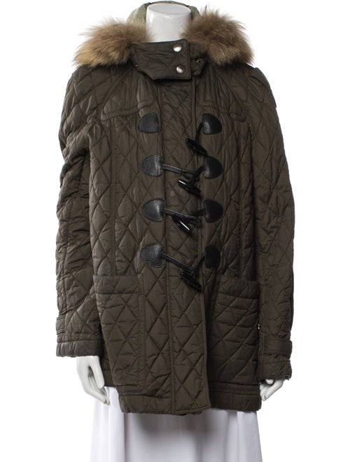 Burberry Brit Nylon Printed Fur Coat