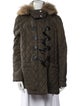 Burberry Brit Nylon Printed Fur Coat