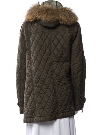 Burberry Brit Nylon Printed Fur Coat