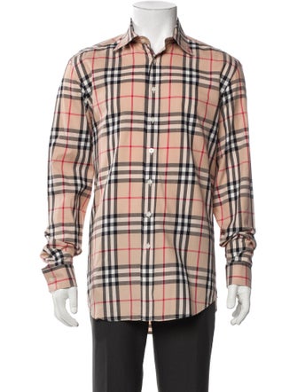 Burberry Brit Plaid Print Long Sleeve Shirt