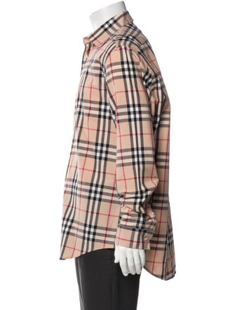 Burberry Brit Plaid Print Long Sleeve Shirt