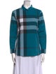 Burberry Brit Plaid Print Long Sleeve Button-Up Top