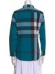 Burberry Brit Plaid Print Long Sleeve Button-Up Top