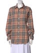 Burberry Brit Plaid Print Long Sleeve Button-Up Top