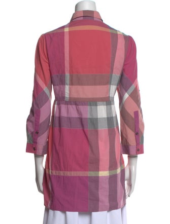 Burberry Brit Plaid Print Three-Quarter Sleeve Tunic