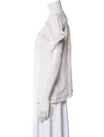 Burberry Brit Silk V-Neck Blouse