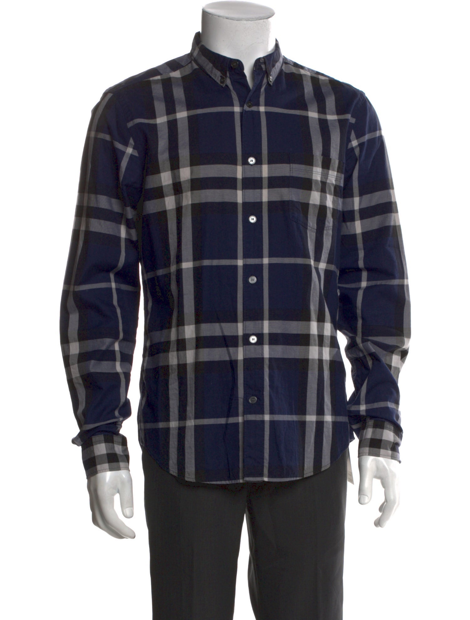 Burberry Brit Plaid Print Long Sleeve Shirt