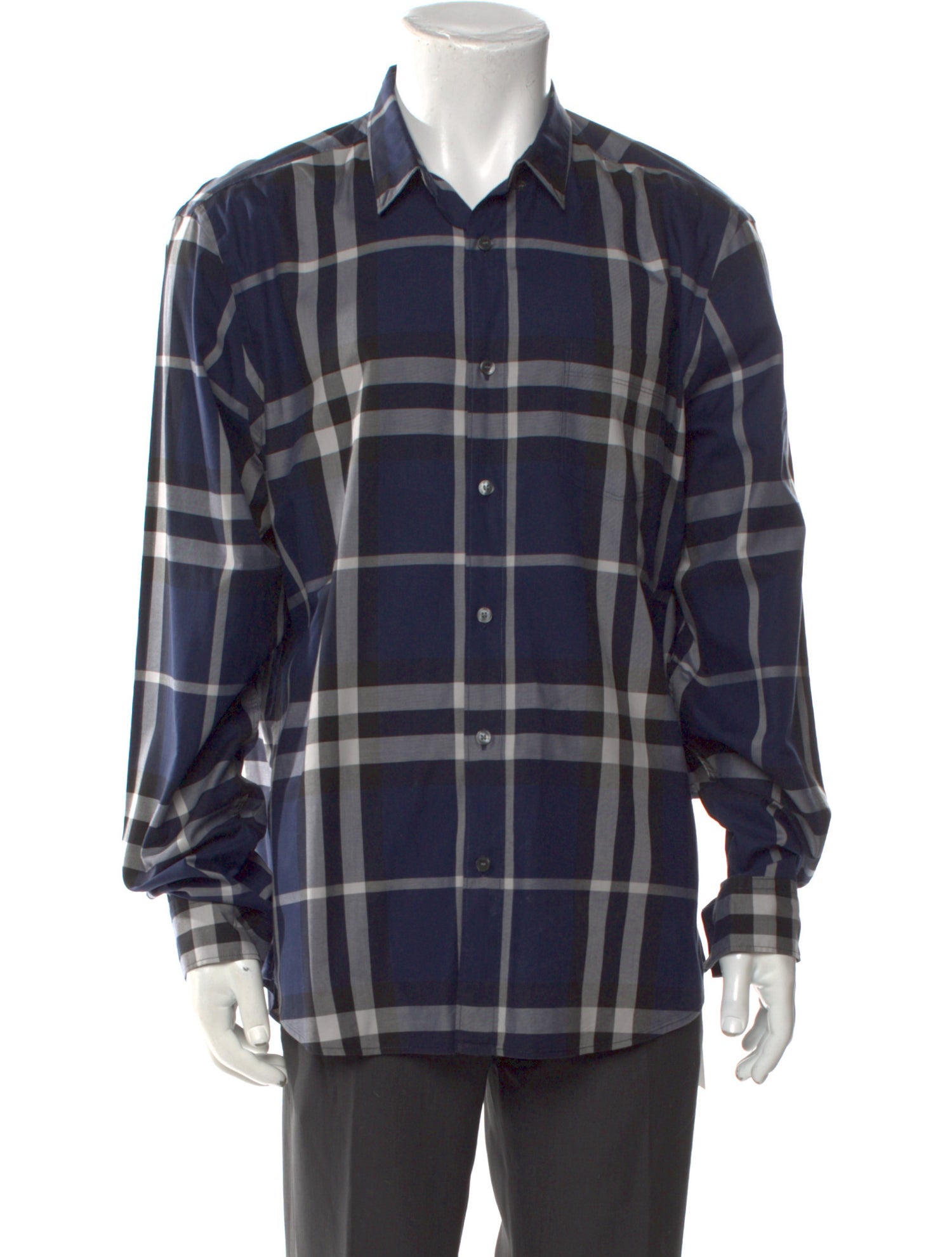 Burberry Brit Exploded Check Pattern Long Sleeve Dress Shirt