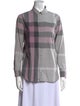 Burberry Brit Plaid Print Long Sleeve Button-Up Top