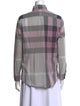 Burberry Brit Plaid Print Long Sleeve Button-Up Top