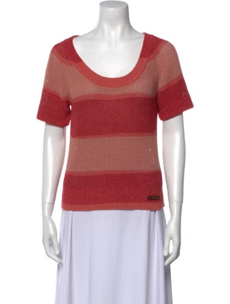 Burberry Brit Colorblock Pattern Scoop Neck T-Shirt