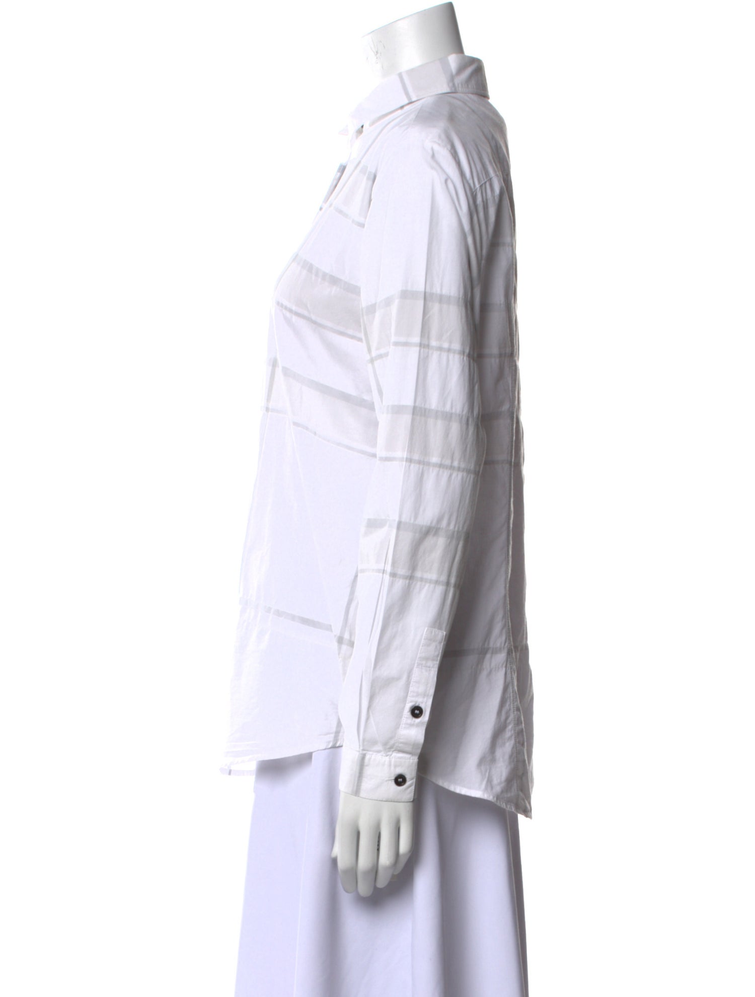 Burberry Brit Plaid Print Long Sleeve Button-Up Top