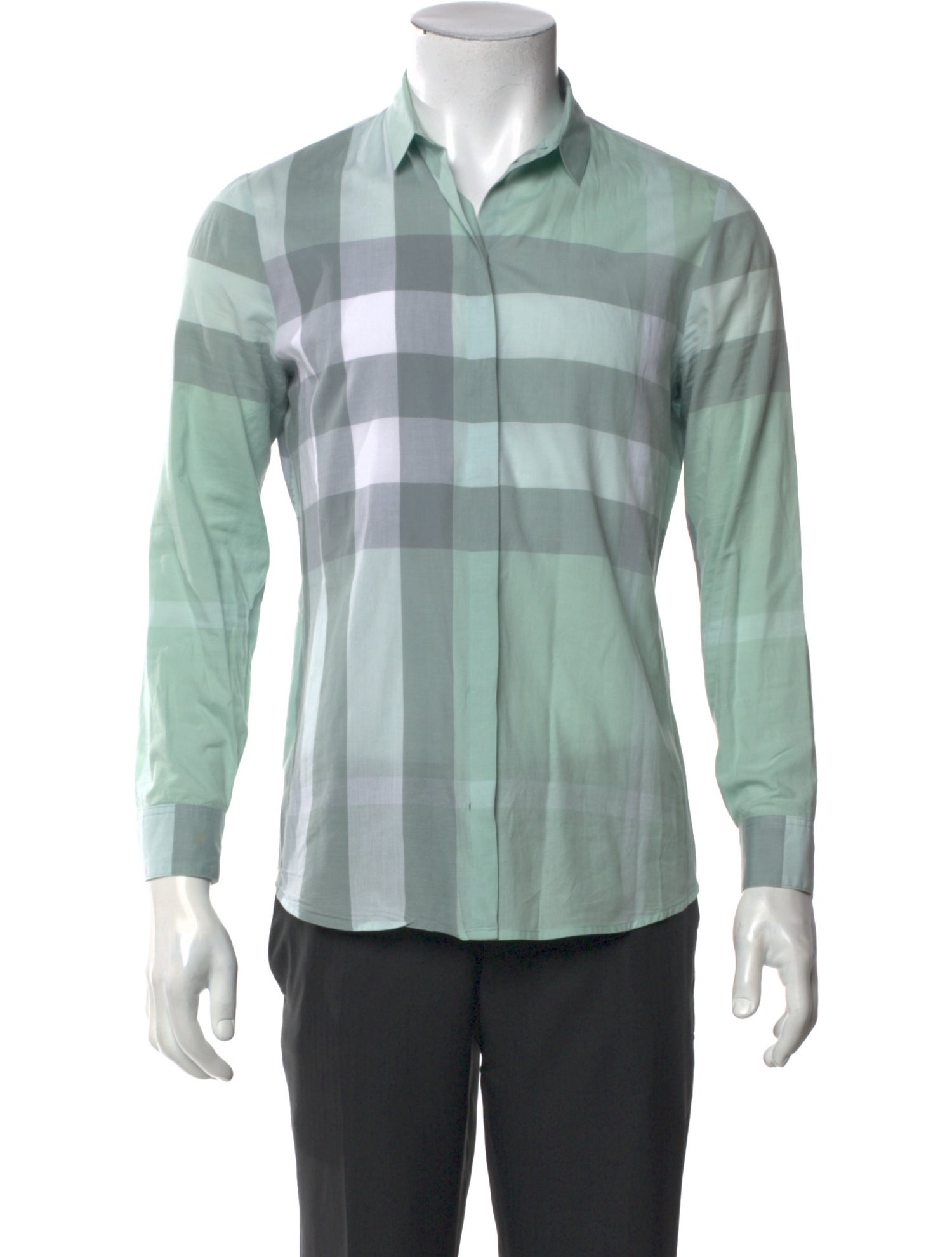 Burberry Brit Exploded Check Pattern Long Sleeve Dress Shirt