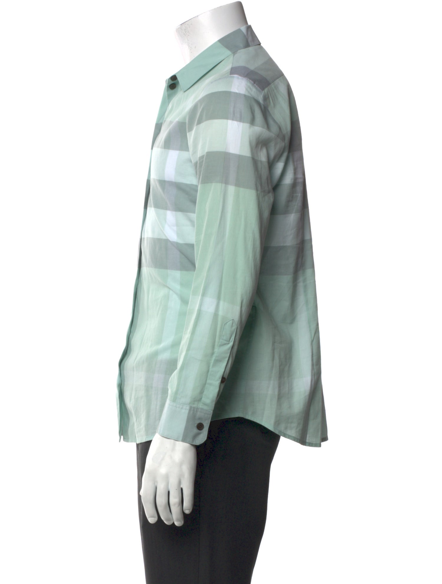 Burberry Brit Exploded Check Pattern Long Sleeve Dress Shirt