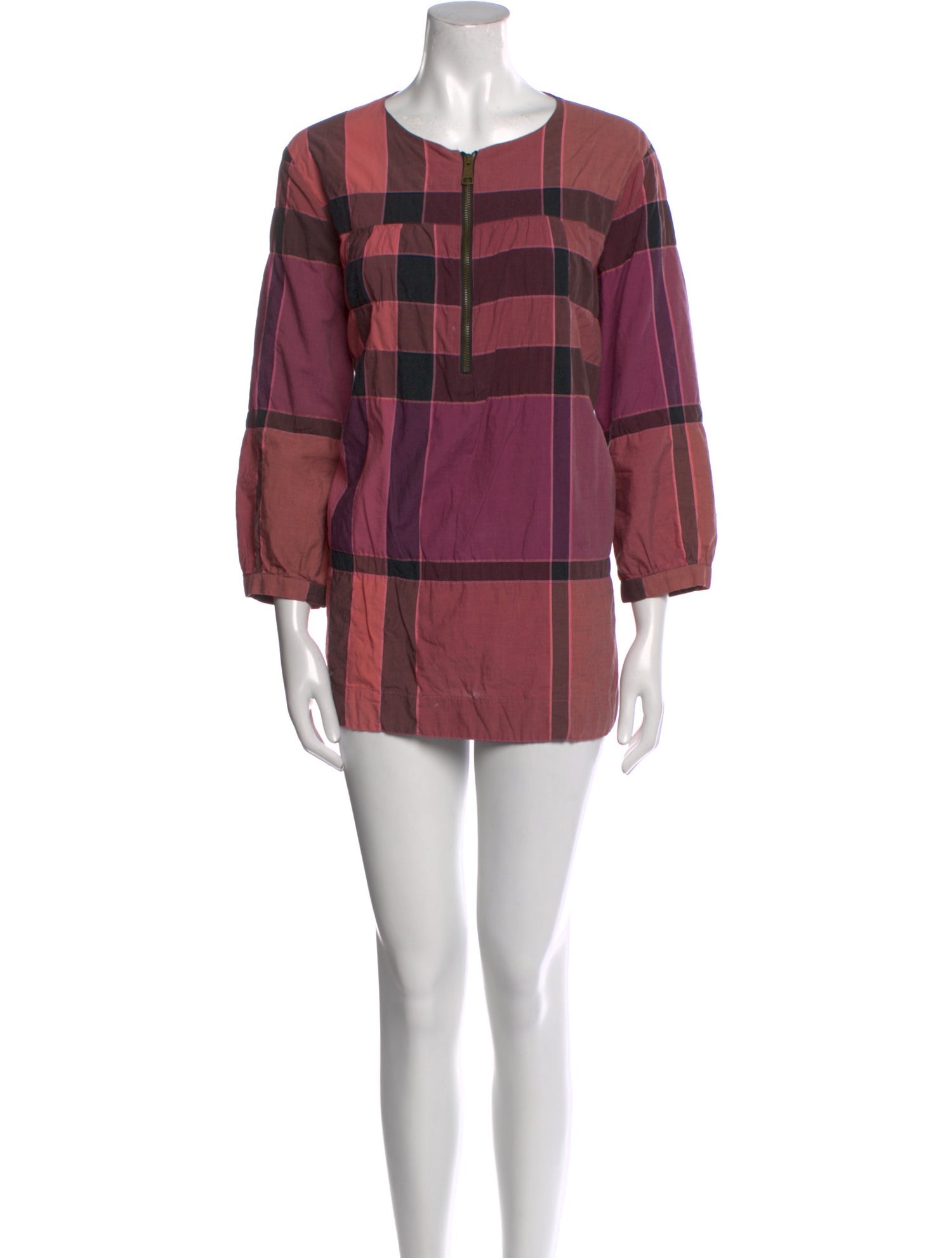 Burberry Brit Plaid Print Mini Dress